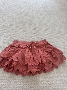 Urban Outfitters Rusty Rose Layered Eyelet Skort